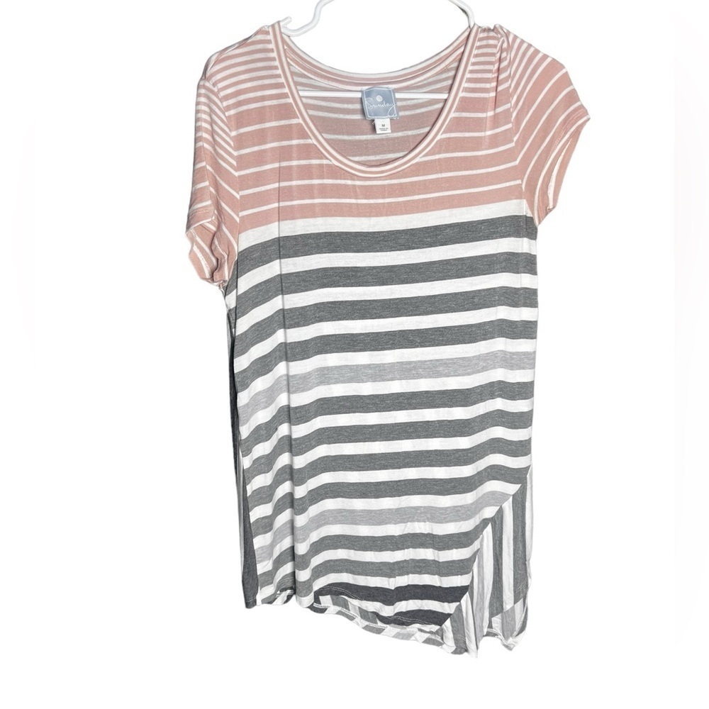 Sunday Striped Short Sleeve Tee Shirt Size M